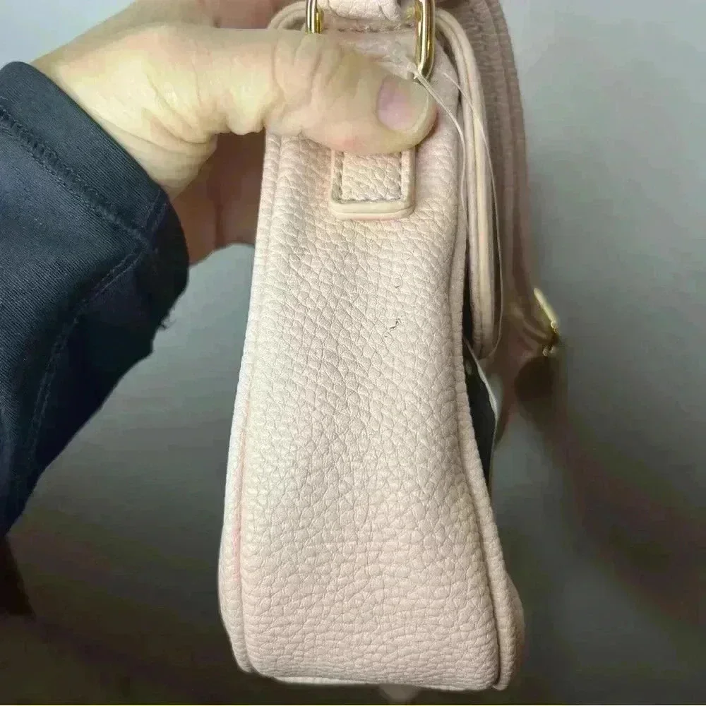 Marc New York Crossbody Handbag Purse Pebbled Leather Blush Pink NWT Chic Classy